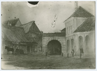 C.Buddeus, "Die Lehmpforte, wie sie war", Viru värav, vaade väljastpoolt.  duplicate photo