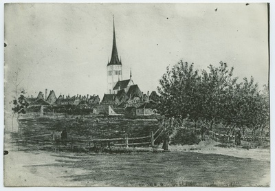 C.Buddeus, vaade Tallinnale ida poolt, keskel Oleviste kirik.  duplicate photo