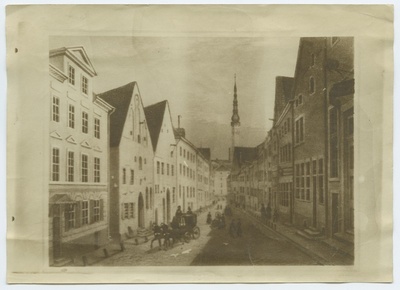 Gehlhaar-Tanpetley, "Die Lehmstrasse", Viru tänava vaade Raekoja poole.  duplicate photo