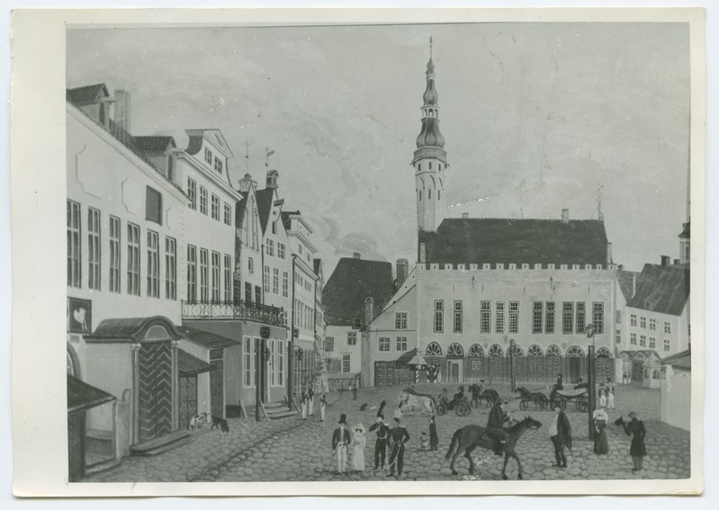 Joh.Han, "Rathausplatz 1827", Suur turg, vaade Raekoja poole.