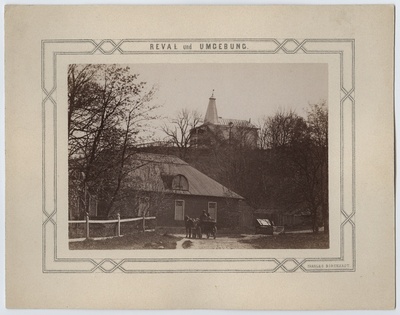 Tallinn, white lighthouse, view from the Peetri House. Series "Reval und Umfeld".  duplicate photo
