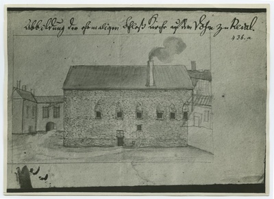 Koerber "Abbildung der ehemaligen Schlosskirche auf dem Dom zu Reval", endine lossikirik Toompeal.  duplicate photo