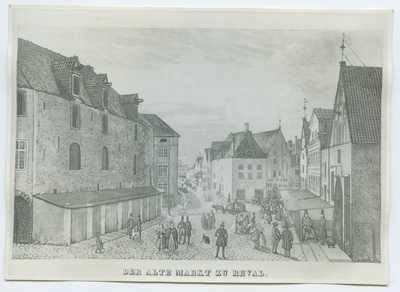 "Der alte Markt zu Reval", Vana turg, vaade Vene tänav poole.  duplicate photo