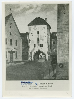 Th.Gehlhaar, Viru värav seestpoolt umbes 1850. aastal, pildistatud raamatust.  duplicate photo