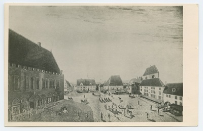 Martin Oldekop, Raekoja plats ca. 1814, vaade Toompeale põhjapoolt.  duplicate photo