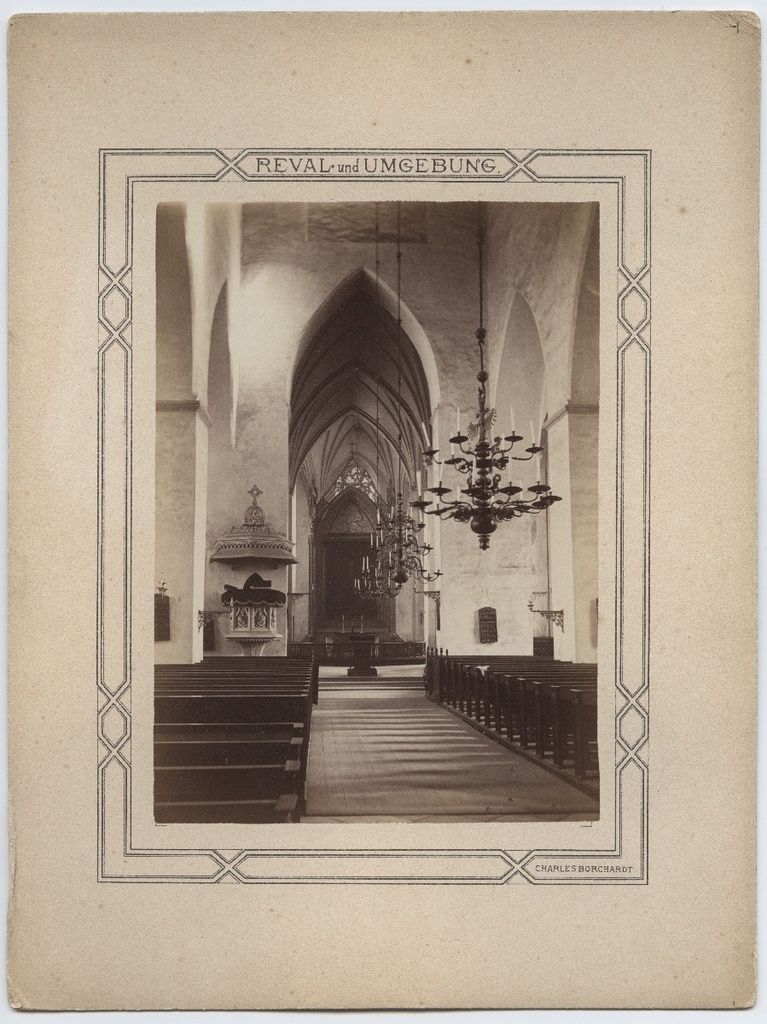 Tallinn, Oleviste Church, towards the altar. Series "Reval und Umfeld".