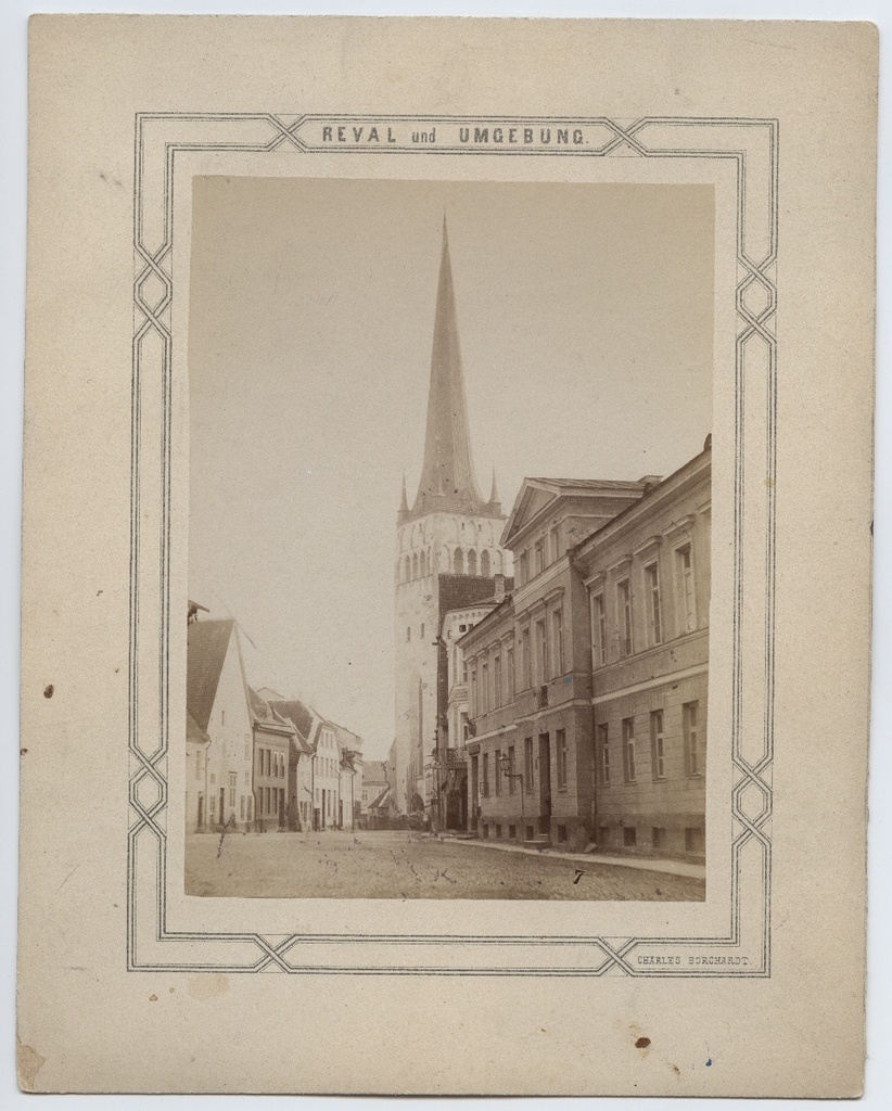 Tallinn, Lai Street with the Oleviste Church. Series "Reval und Umfeld".