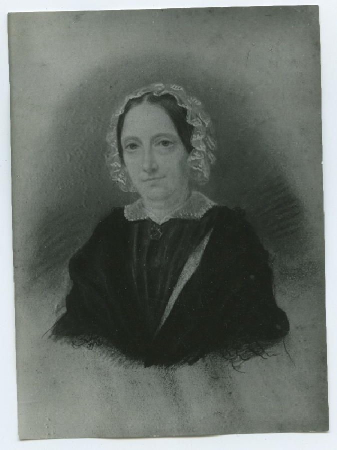 Rosina Therese Krich, sündinud Aderholm, 1791 - 1867, rinnaportree, kolmveerand paremale, pastell ja guašš.