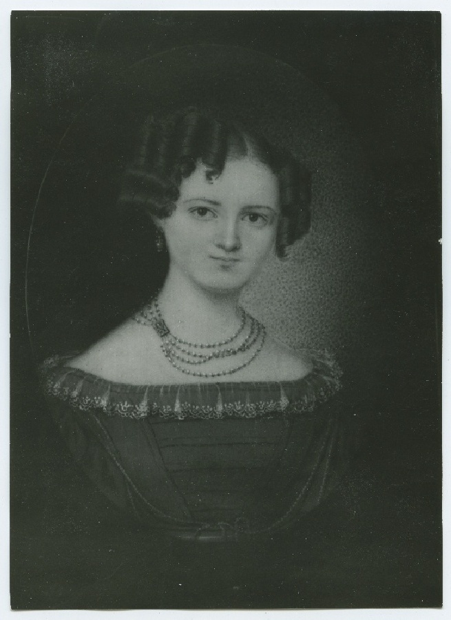 C.Malen (?) Wilhelmine Frey, sündinud Krich, 1807 - 1884, rinnaportree en face.