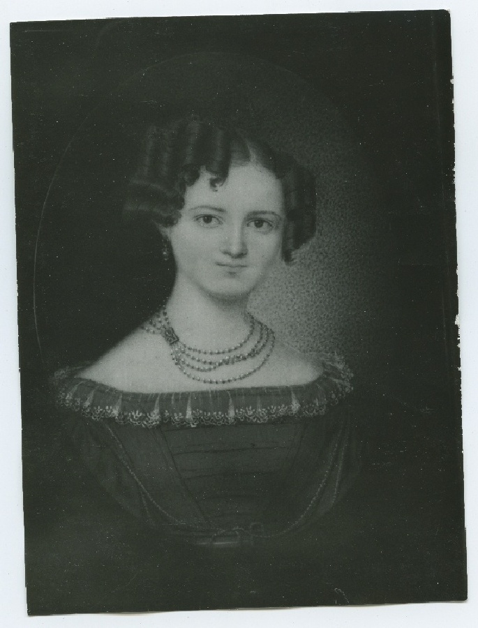 C.Malen (?) Wilhelmine Frey, sündinud Krich, 1807 - 1884, rinnaportree en face.