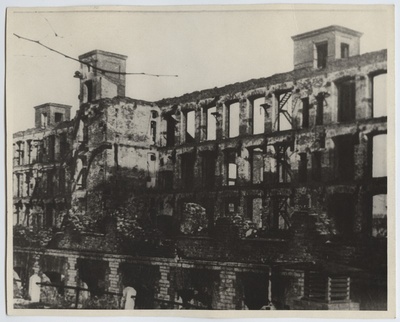 Saksa sõdurid okupeeritud Eestist kokkuriisutud sigu nülgimas, 1918. aastal.  duplicate photo