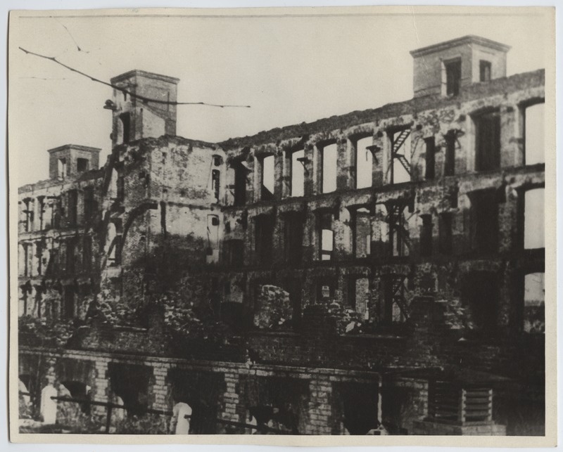 Saksa sõdurid okupeeritud Eestist kokkuriisutud sigu nülgimas, 1918. aastal.