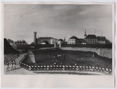 Tallinn, Toompea vallivärav umbes aastal 1825, J.Han.  duplicate photo