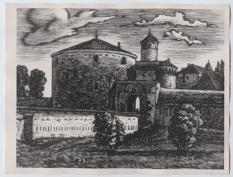 Tallinn, Suur Rannavärav umbes aastal 1850, Erno Koch'i gravüür.