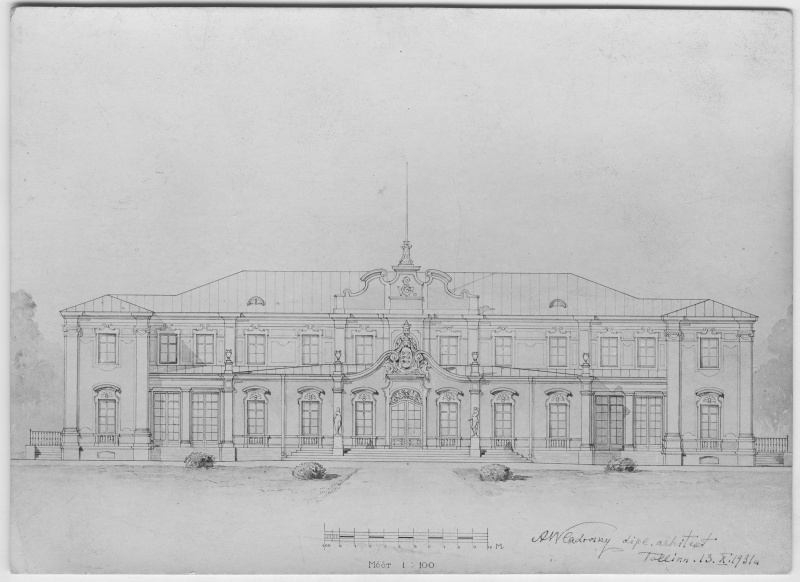 Kadrioru Castle. Architect a. Wladovsky's design from 13 October 1931.