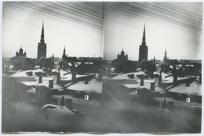 Tallinn. Vaade kirjastuse aknast Niguliste kiriku suunas (öövõte)  duplicate photo