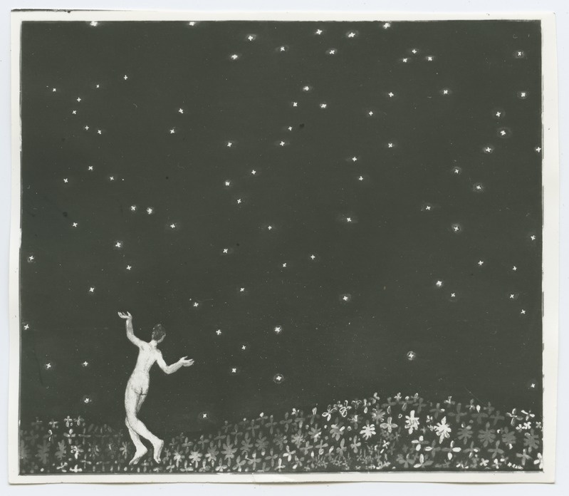 K. Raud "Tähtede all", naisfiguur tähistaeva taustal, umbes 1908. aastast.