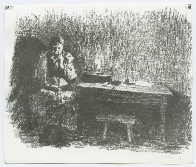 K. Raud "Küünlavalgel", naisfiguur interjöris, 1898. aastast.