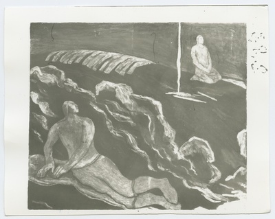 K. Raud "Kalevipoeg ja saarepiiga", etüüd umbes 1935. aastast.  duplicate photo