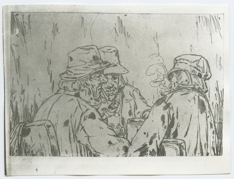 K. Raud "Vestlus", tuššijoonistus 1886. aastast.