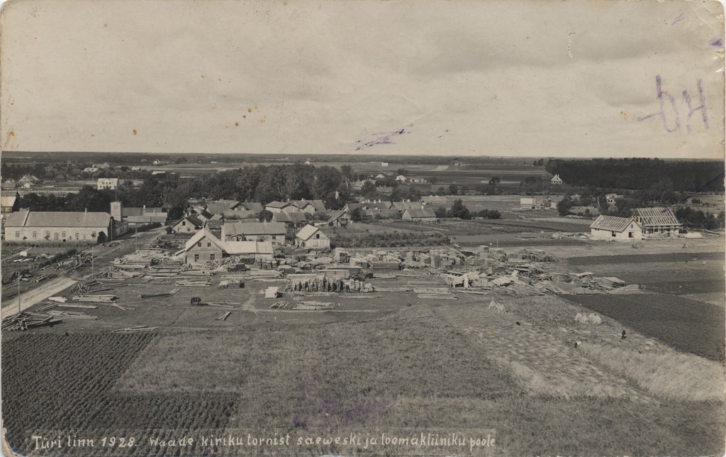 Türi city 1928 : from the Waade church tower to saewesk and animal clinic