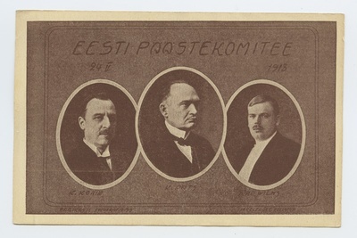 Eesti Päästekomitee: K. Päts, J. Vilms ja K. Konik, 24.02.1918.  duplicate photo