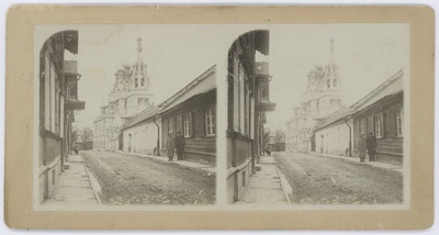 Stereofoto. Kuremäe kloostri Tallinna abikirik Reimanni ja Gonsiori tänava nurgal  similar photo