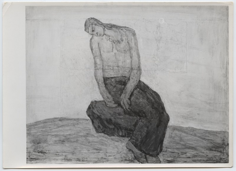 Fotoreproduktsioon K. Raud "Leinaja" erakogudest (Eesti kunst).