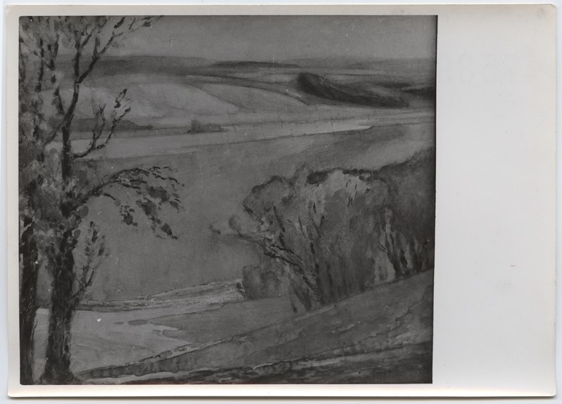 Fotoreproduktsioon A. Murakin "Viljandi maastik" - Talvenäitus 1944. aastal.