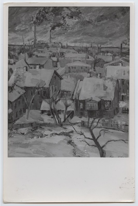 Fotoreproduktsioon S. Rida "Tallinna motiiv" - Jõulunäitus 1942. aastal.