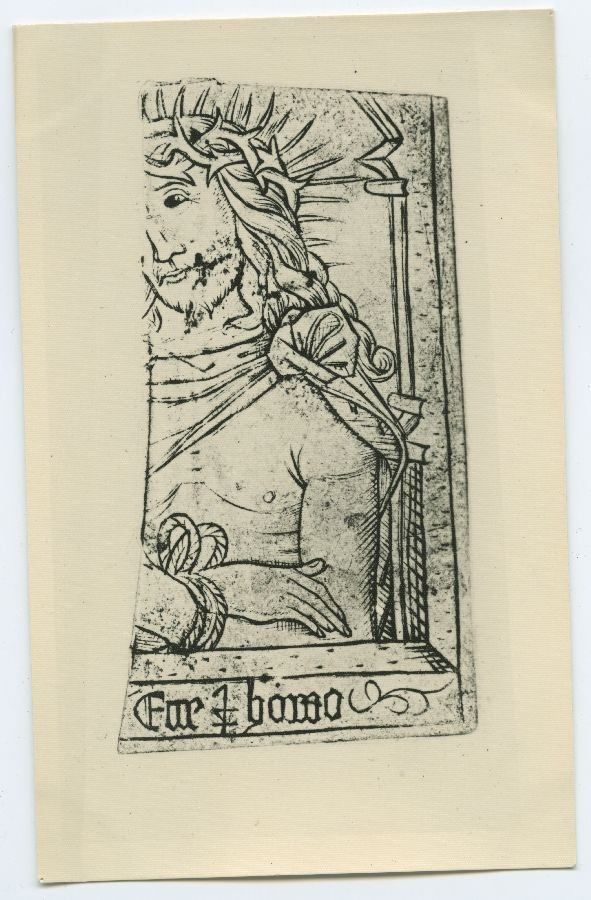 "Ecce homo", pilt äratõmbe järele XV sajandist pärineva vaseläike plaadist.