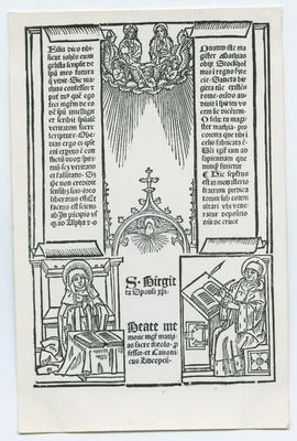 Lehekülg raamatust "Birgitta Revelations, Lübeck, Bartholomaeus Chotan 1492."  duplicate photo