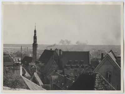 Tallinn, vaade vanalinnale Toompealt, vasakul Pühavaimu kiriku torn.  duplicate photo