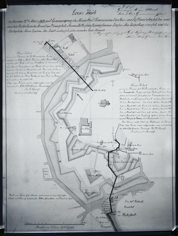 Tallinn, Toompea piirikaart 1859. aastast.