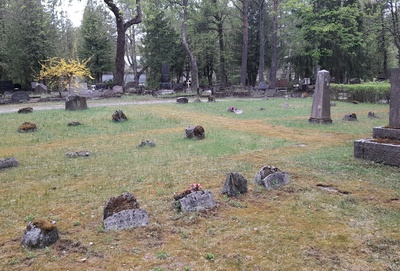 Tallinn, Rahumäe cemetery, the funeral site of the victims of 1905. rephoto