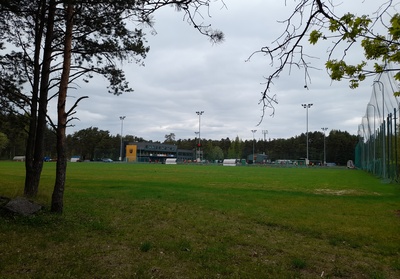 View of the firefighter stadium in Nõmmel. rephoto