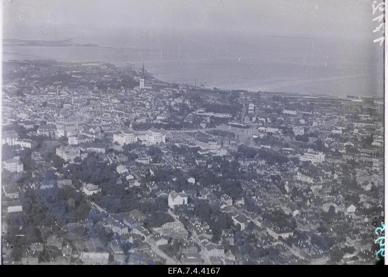 Flight view of the Old Town of Tallinn.