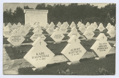 Männiku plahvatuse ohvrite hauad Tallinna Sõjaväe kalmistul  duplicate photo