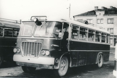 Photo. Bus. Tallinn bus park Ikarus-630 on the Nõva route, 1963.  duplicate photo