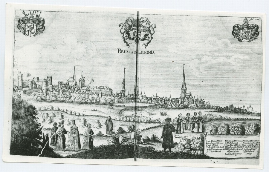 "Delinatio urbis Revalie" - Tallinna üldvaade vana gravüüri järgi, postkaart.