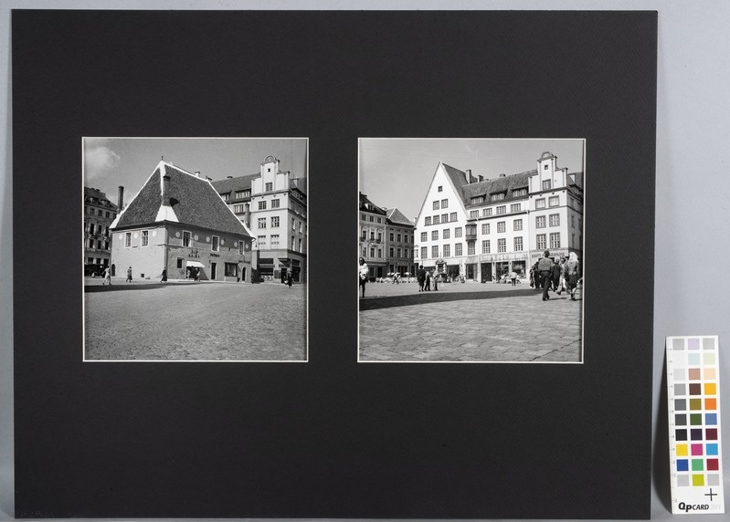 "55-aastat hiljem" Tallinn. Raekoja plats. Raamitud foto. Refotograafia.