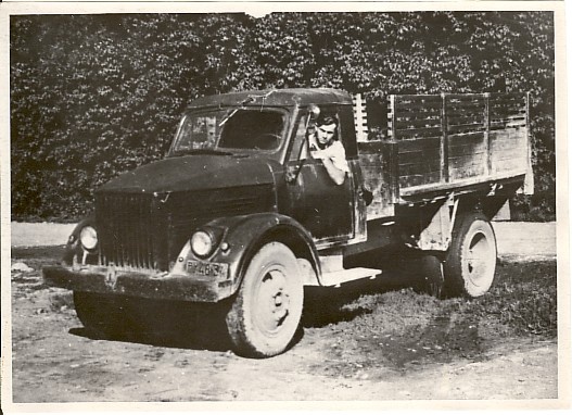 Photocopy, the first truck "9.May" in colony in 1955.