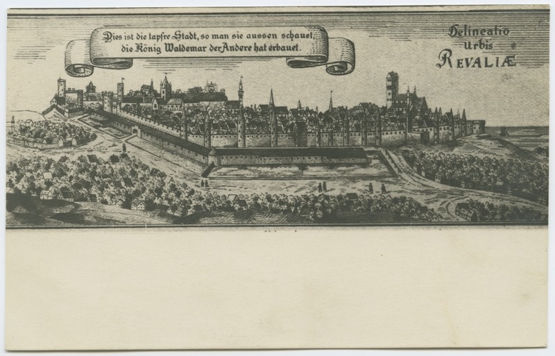 Tallinn. Gravüür Olearius 'e järgi - vaade Tallinnale