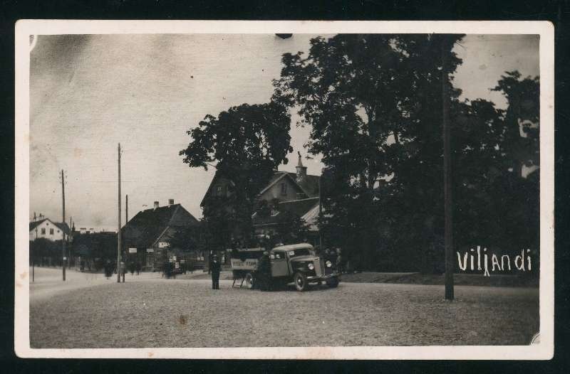 Postcard, Viljandi, Vaksali - Kauba - Tallinna t ristmik