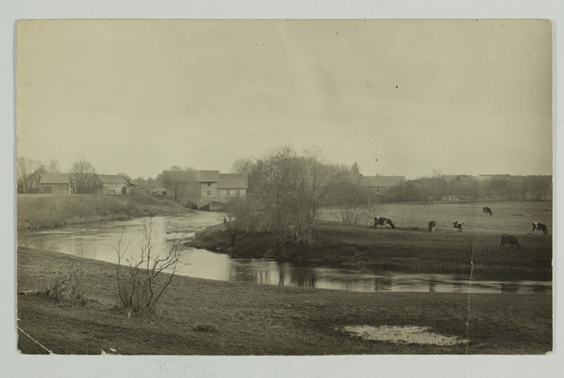 Landscape Vändra Vihtvas, a distant mill and linen screwing factory