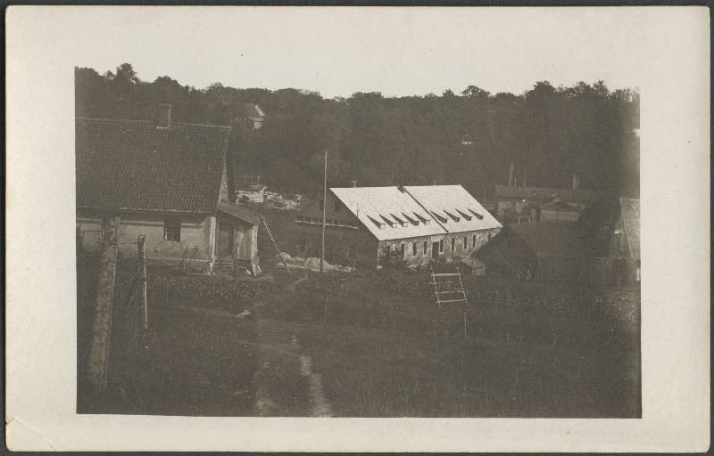 Postcard, Viljandi, Valuoja org, h. p. Gross leather parking industry