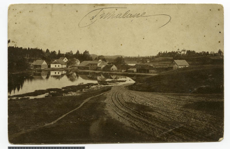 Postcard, Tuhalaane general view (a distant church)