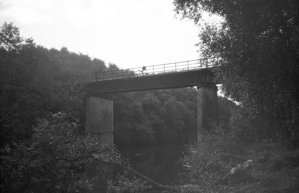 Bridge of narrow-minded railway across the Sauga River Saugal of Sindi-Lavassaare