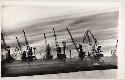 Vaade kraanadele sadamas.  duplicate photo
