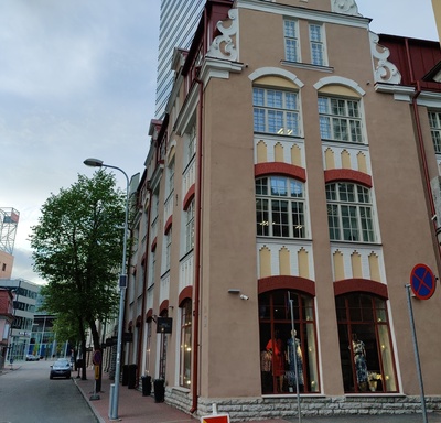 Old building of the municipality in Tallinn rephoto
